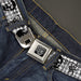 BD Wings Logo CLOSE-UP Full Color Black Silver Seatbelt Belt - Diamonds White/Gray w/Skulls Webbing Seatbelt Belts Buckle-Down   