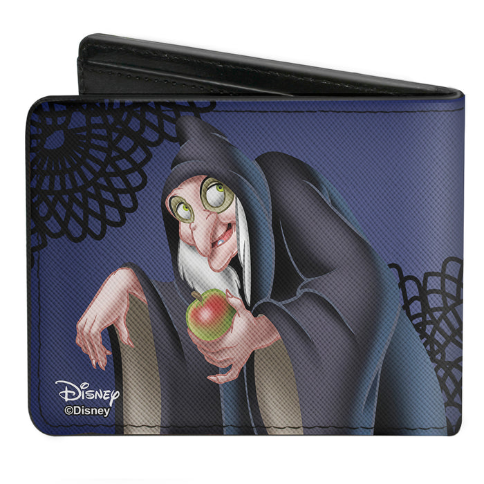 Bi-Fold Wallet - Snow White's Evil Queen + Old Witch Poses Purples Black Bi-Fold Wallets Disney   