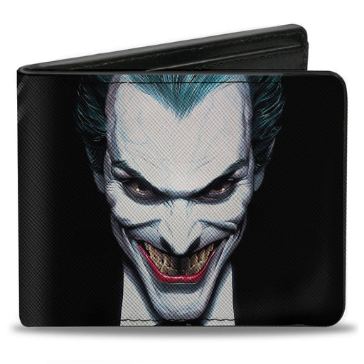 Bi-Fold Wallet - Joker Smiling + Batman Action Mythology Portraits Black Bi-Fold Wallets DC Comics   