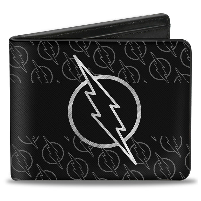 Bi-Fold Wallet - Reverse Flash Logo Stripe Logo Monogram Black Grays Bi-Fold Wallets DC Comics   