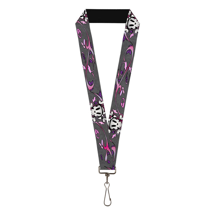 Lanyard - 1.0" - Girlie Skull Gray Lanyards Buckle-Down   