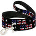 Dog Leash - USA w/Star Black/US Flags Dog Leashes Buckle-Down   