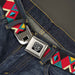 BD Wings Logo CLOSE-UP Full Color Black Silver Seatbelt Belt - Geometric9 Black/Red/Turquoise/Ivory Webbing Seatbelt Belts Buckle-Down   