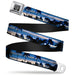 BD Wings Logo CLOSE-UP Full Color Black Silver Seatbelt Belt - Blue Sunset Webbing Seatbelt Belts Buckle-Down   