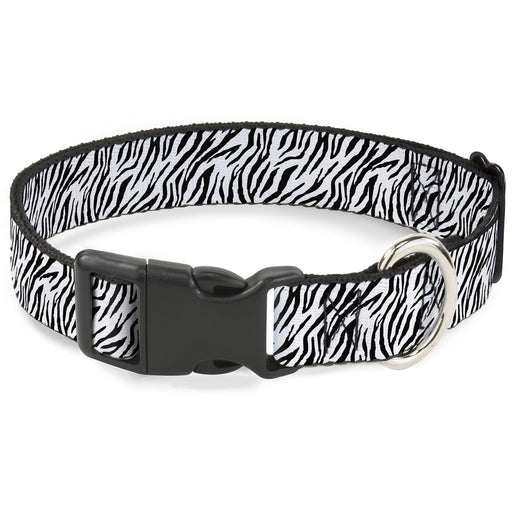 Plastic Clip Collar - Zebra 2 White Plastic Clip Collars Buckle-Down   