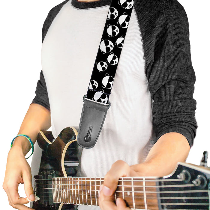 Guitar Strap - Multi Panda w Sunglasses Black White Guitar Straps Buckle-Down   