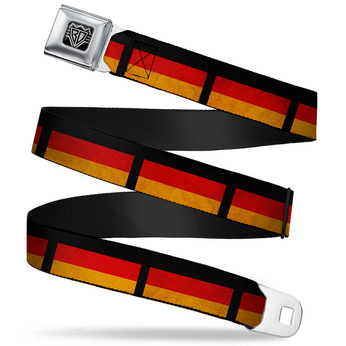 BD Wings Logo CLOSE-UP Full Color Black Silver Seatbelt Belt - German Flag Distressed Webbing Seatbelt Belts Buckle-Down   