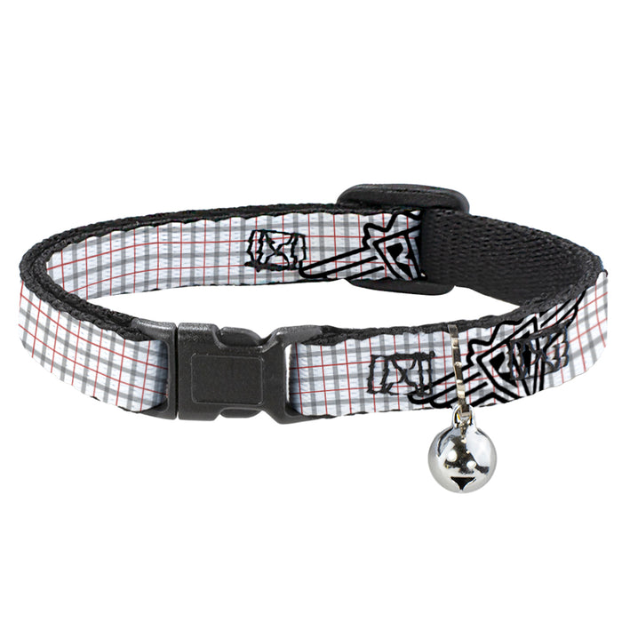 Cat Collar Breakaway - BD Plaid White Gray Red Breakaway Cat Collars Buckle-Down   