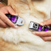 Dog Bone Seatbelt Buckle Collar - Checker Mosaic Purple Seatbelt Buckle Collars Buckle-Down   