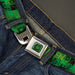 Green Lantern Logo Weathered Full Color Greens Seatbelt Belt - GREEN LANTERN/Logo Collage Weathered Greens Webbing Seatbelt Belts DC Comics   