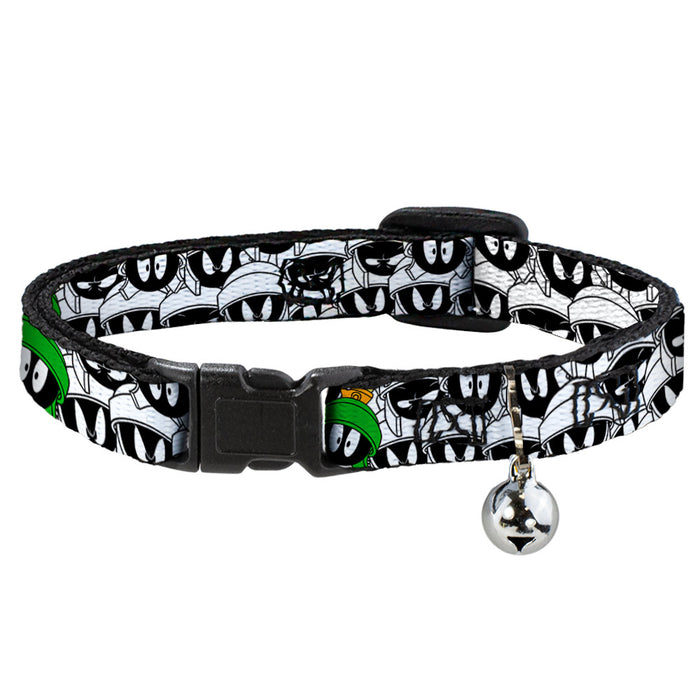 Cat Collar Breakaway - Marvin the Martian Expressions Stacked White Black Green Gold Breakaway Cat Collars Looney Tunes   