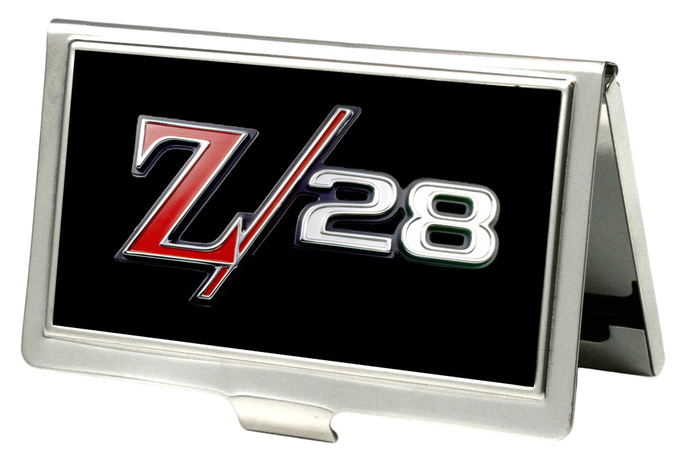 Business Card Holder - SMALL - 1969 Camaro Z 28 Emblem FCG Black Silvers Red Business Card Holders GM General Motors   