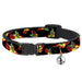 Cat Collar Breakaway - Flaming Cherries Scattered Black Breakaway Cat Collars Buckle-Down   