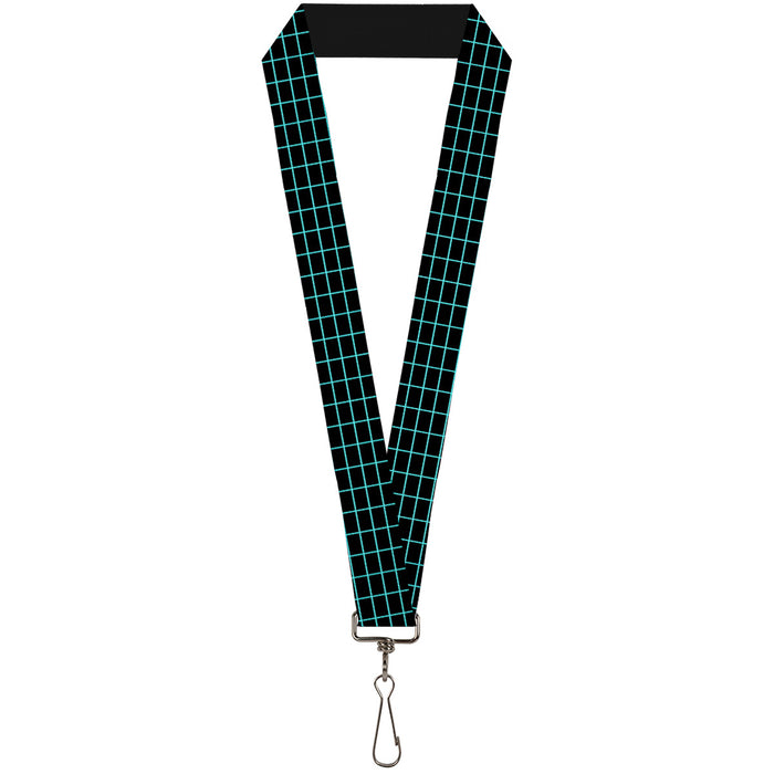 Lanyard - 1.0" - Wire Grid Black Blue Lanyards Buckle-Down   