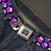 BD Wings Logo CLOSE-UP Full Color Black Silver Seatbelt Belt - Owl Eyes Black/Purples/Pinks Webbing Seatbelt Belts Buckle-Down   