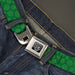 BD Wings Logo CLOSE-UP Full Color Black Silver Seatbelt Belt - St. Pat's Clovers Scattered Greens Webbing Seatbelt Belts Buckle-Down   