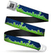 BD Wings Logo CLOSE-UP Full Color Black Silver Seatbelt Belt - Seattle Skyline Navy/Bright Green Webbing Seatbelt Belts Buckle-Down   