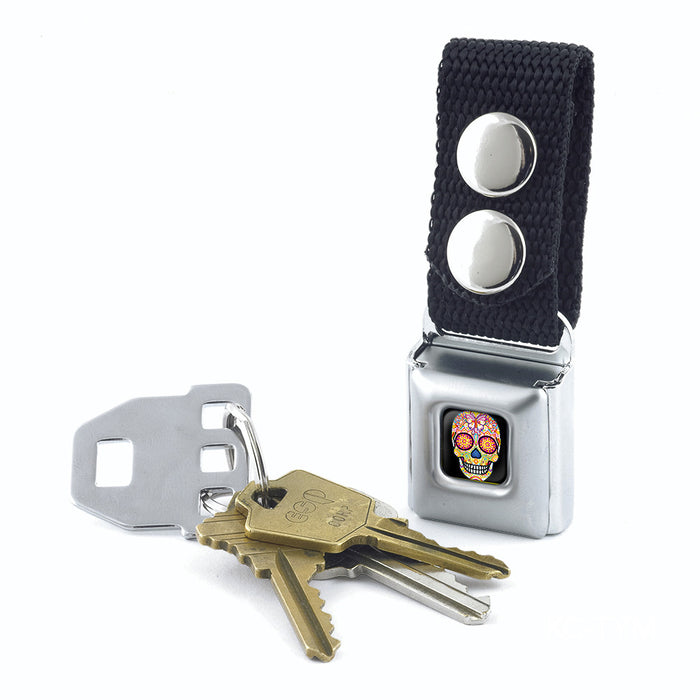 Keychain - Mariposa Calavera Full Color Black Multi Color Keychains Thaneeya McArdle   