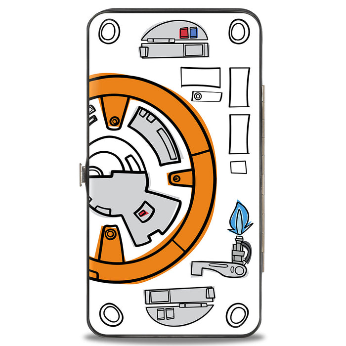 Hinged Wallet - Star Wars BB-8 Bounding Parts2 White Black Grays Orange Hinged Wallets Star Wars   