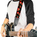 Guitar Strap - Red Roses Scattered Black Guitar Straps Buckle-Down   