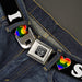 BD Wings Logo CLOSE-UP Full Color Black Silver Seatbelt Belt - I "HEART BRIDGE" SF Black/White/Rainbow Webbing Seatbelt Belts Buckle-Down   