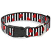 Plastic Clip Collar - Hearts Scattered/Stripe White/Black/Red Plastic Clip Collars Buckle-Down   