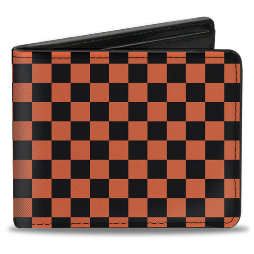 Bi-Fold Wallet - Checker Black Orange Bi-Fold Wallets Buckle-Down   