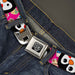 BD Wings Logo CLOSE-UP Full Color Black Silver Seatbelt Belt - Penguins w/Cupcakes Fuchsia/Multi Color Webbing Seatbelt Belts Buckle-Down   