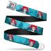 Ariel Face6 Turquoise Full Color Blues Seatbelt Belt - Ariel Poses Coral & Castle Blues/Reds Webbing Seatbelt Belts Disney   
