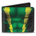 ULTIMATE SPIDER-MAN Bi-Fold Wallet - Electro Chest Stripes Green Yellow Bi-Fold Wallets Marvel Comics   