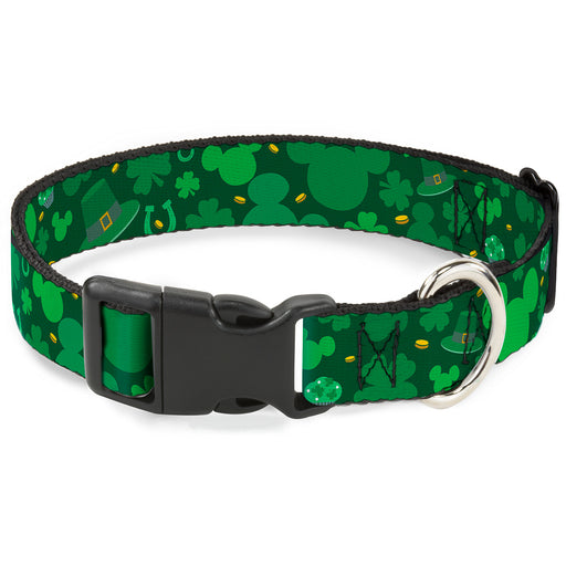 Plastic Clip Collar - St. Patrick's Day Mickey Collage Greens Plastic Clip Collars Disney   