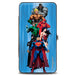 Hinged Wallet - The New 52 Justice League 7-Superhero Group Pose Streak Blues Hinged Wallets DC Comics   