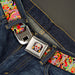 Sugar Skull Starburst Full Color Black/Multi Color Seatbelt Belt - Dancing Catrinas Collage Multi Color Webbing Seatbelt Belts Thaneeya McArdle   