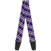 Guitar Strap - Houndstooth Gray Purple White Guitar Straps Buckle-Down   
