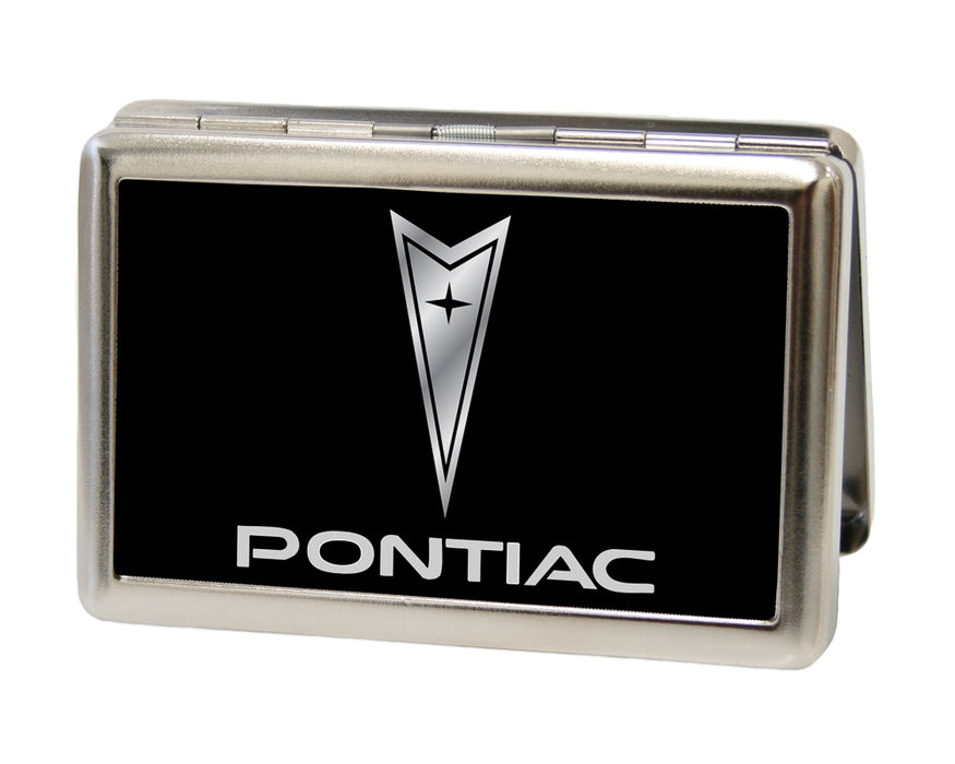 Business Card Holder - LARGE - Pontiac FCG Black Silver Metal ID Cases GM General Motors   