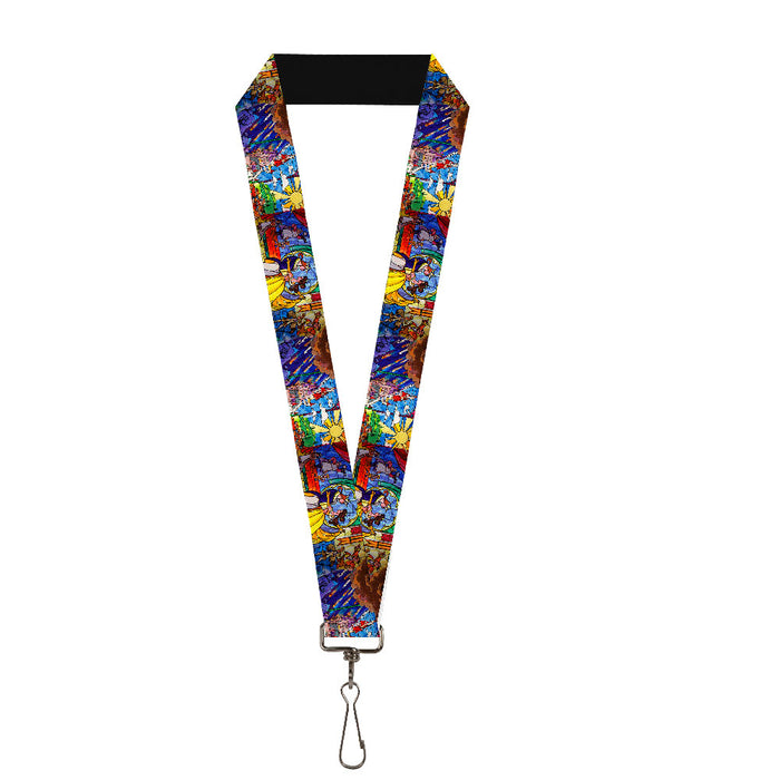 Lanyard - 1.0" - Beauty & the Beast Stained Glass Scenes Lanyards Disney   