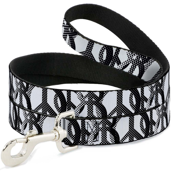 Dog Leash - Peace Dots White/Black Dog Leashes Buckle-Down   