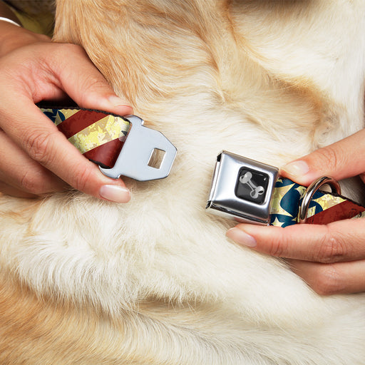 Dog Bone Seatbelt Buckle Collar - Americana Diagonal Vintage Stars & Stripes2 Seatbelt Buckle Collars Buckle-Down   