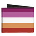 Canvas Bi-Fold Wallet - Flag Lesbian Five Stripe Oranges White Pinks Canvas Bi-Fold Wallets Buckle-Down   