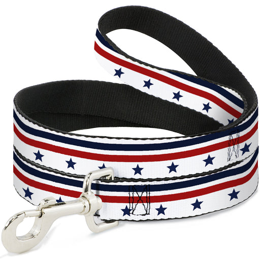 Dog Leash - Americana Stars & Stripes5 White/Blue/Red Dog Leashes Buckle-Down   