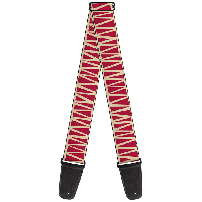 Guitar Strap - Zig Zag Doodle Tan Red Guitar Straps Buckle-Down   
