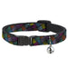 Cat Collar Breakaway - Halftone Blocks Charcoal Pinks Greens Orange Yellow Breakaway Cat Collars Buckle-Down   