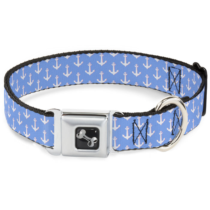 Dog Bone Seatbelt Buckle Collar - Anchor2 Monogram Baby Blue/Baby Pink/White Seatbelt Buckle Collars Buckle-Down   