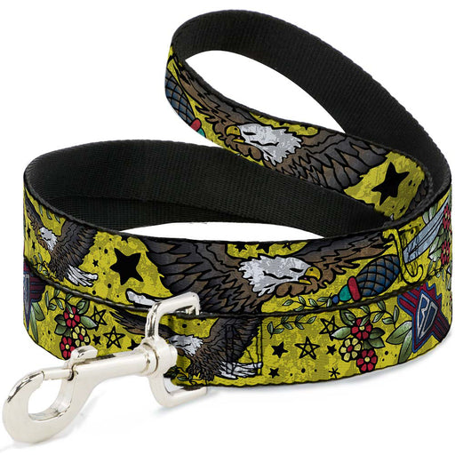 Dog Leash - Truth and Justice CLOSE-UP Yellow Dog Leashes Buckle-Down   