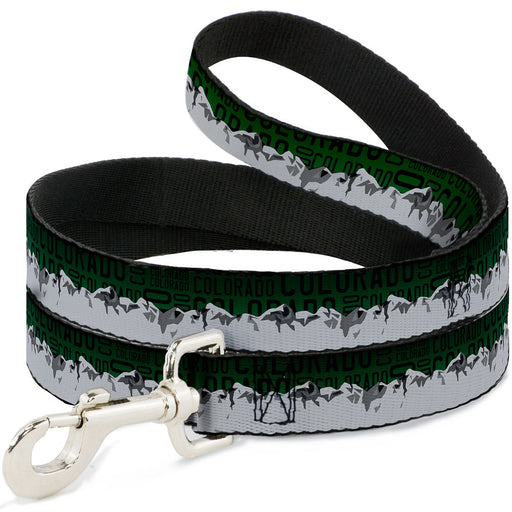 Dog Leash - Colorado Mountains Green/Black Text/Grays Dog Leashes Buckle-Down   