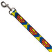Dog Leash - Jagged Superman Shield CLOSE-UP Yellow/Blue/Red Dog Leashes DC Comics   