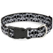 Plastic Clip Collar - Cartoon Sugar Skulls Stacked Black/White Plastic Clip Collars Buckle-Down   