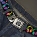 BD Wings Logo CLOSE-UP Full Color Black Silver Seatbelt Belt - Headphones Black/Neon Webbing Seatbelt Belts Buckle-Down   