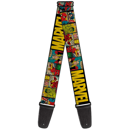 MARVEL COMICS Guitar Strap - MARVEL Retro Comic Panels Black Yellow Guitar Straps Marvel Comics   