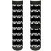 Sock Pair - Polyester - NASA Text Black White - CREW Socks Buckle-Down   